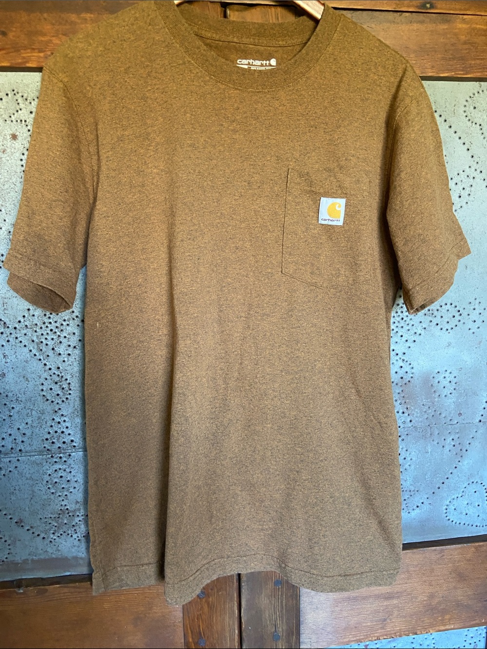 Carhartt Speckled Brown Relaxed Fit Tee Shirt Size M